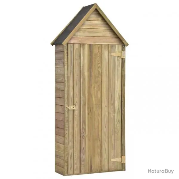Abri à outils de jardin avec porte 77x28x178cm Pinède imprégnée 46358
