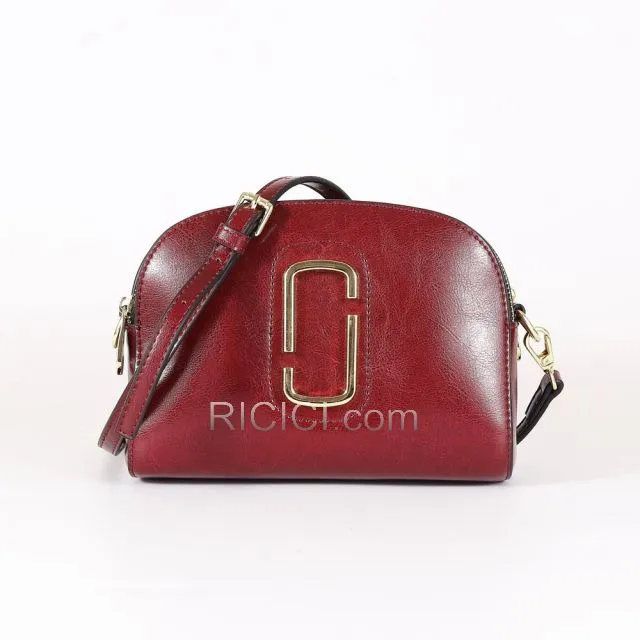 Bordeaux Cuir Pleine Fleur Bouton Métallique Sac D Épaule Sac Femme