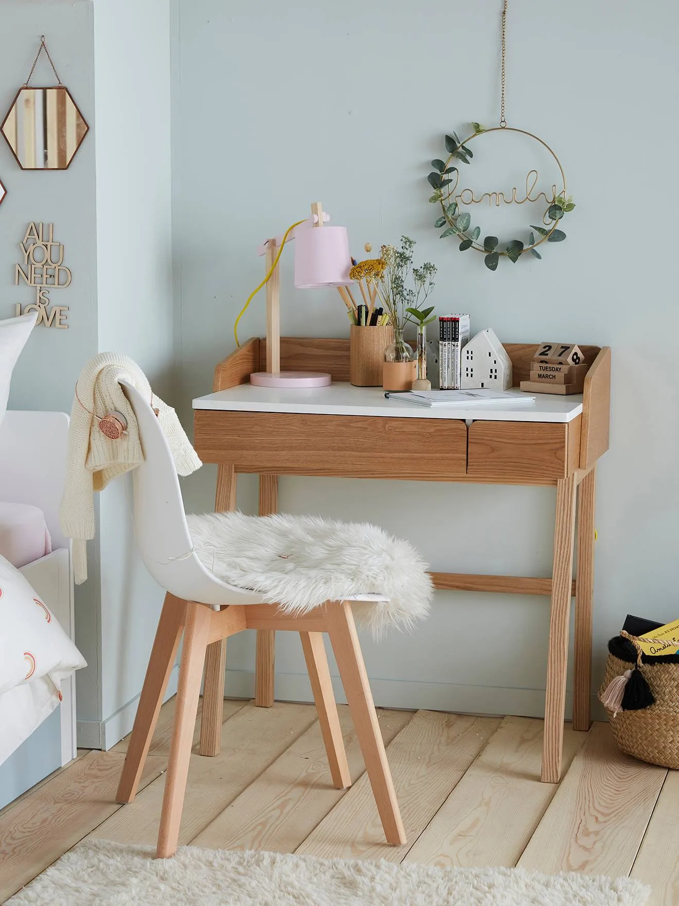 Bureau enfant Vintage blanc - Vertbaudet