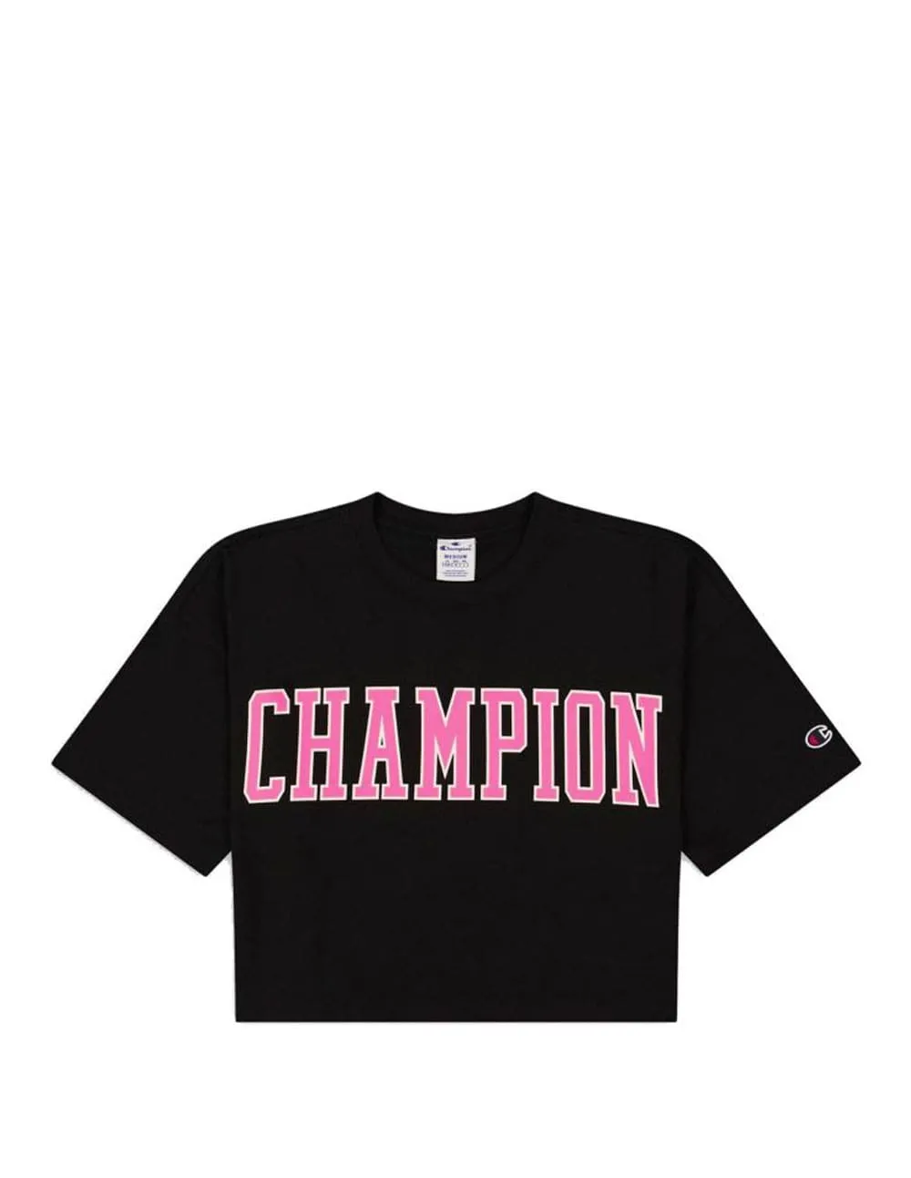 Camiseta Champion Croped Negra Mujer