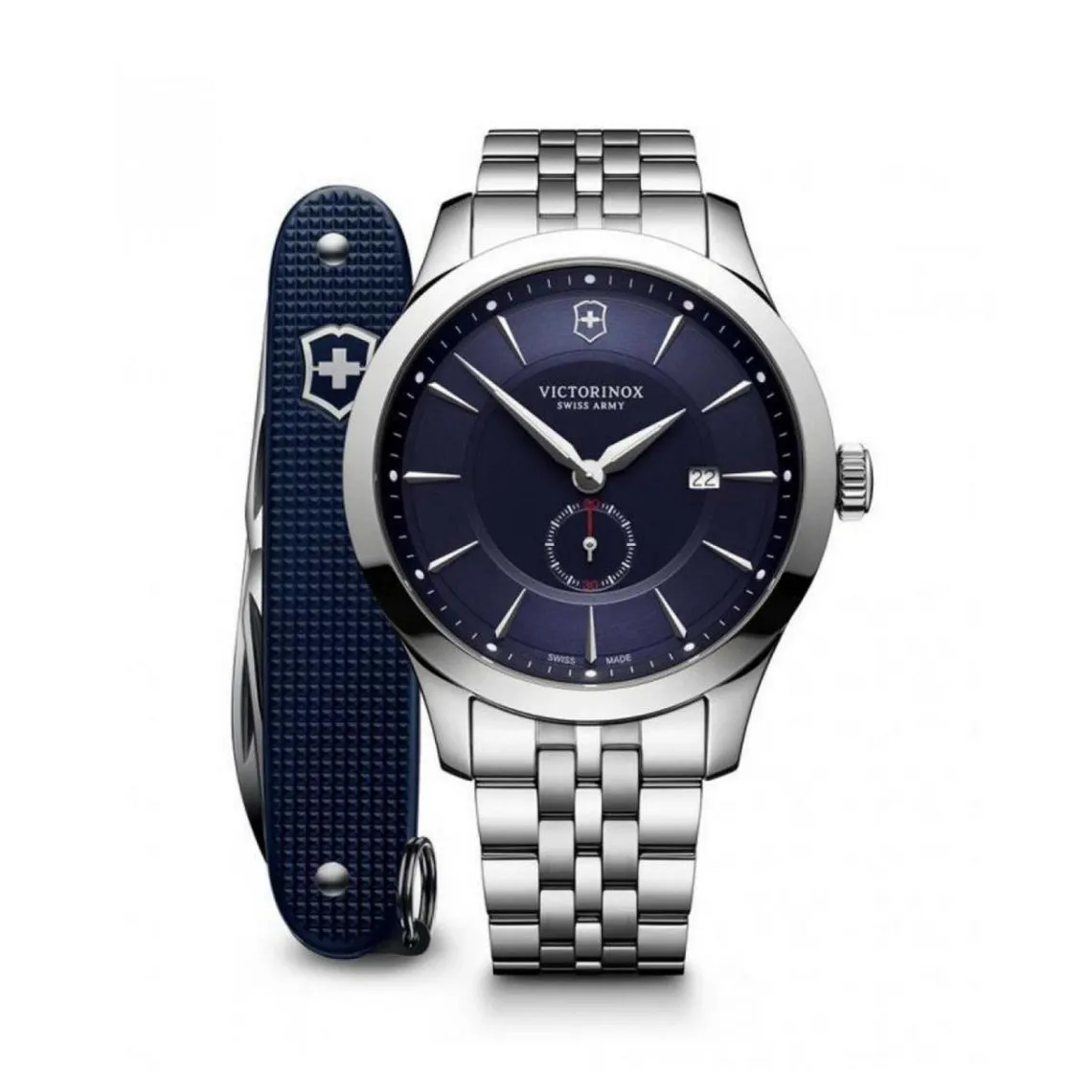 Coffret Victorinox  241763-1 - Montre Alliance, Acier inoxydable argenté cadran bleu Homme | 3 Suisses