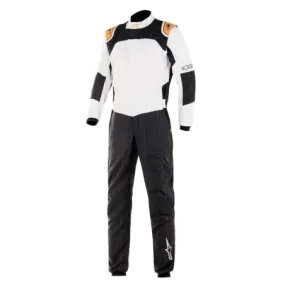 Combinaison Alpinestars gp tech v3 FIA noir/blanc/org/fl