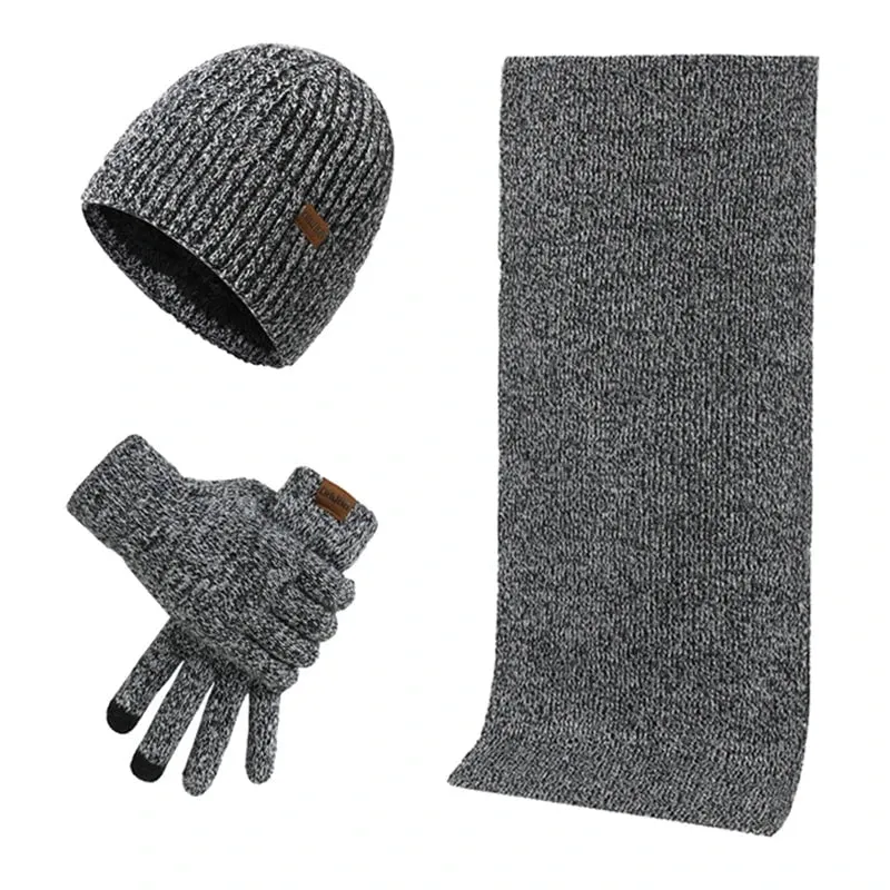 Ensemble homme bonnet écharpe et gants