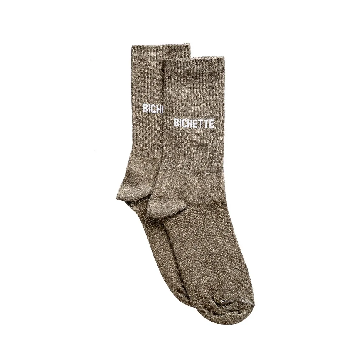 Félicie Aussi - Chaussettes femme Bichette lurex marron