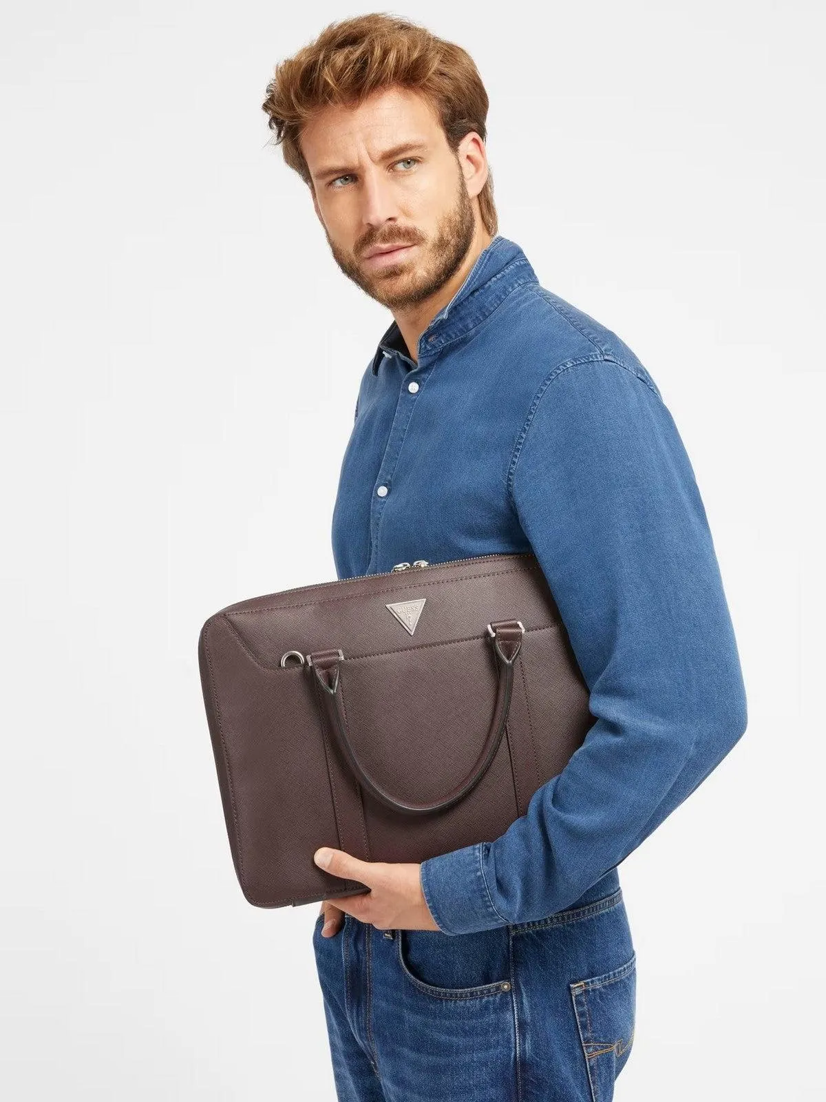 GUESS Sac Homme HMECSA P3138 BYS Beige