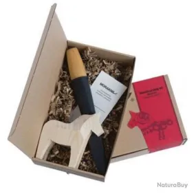 Kit à sculpter avec couteau 120 + cheval en bois [Morakniv]