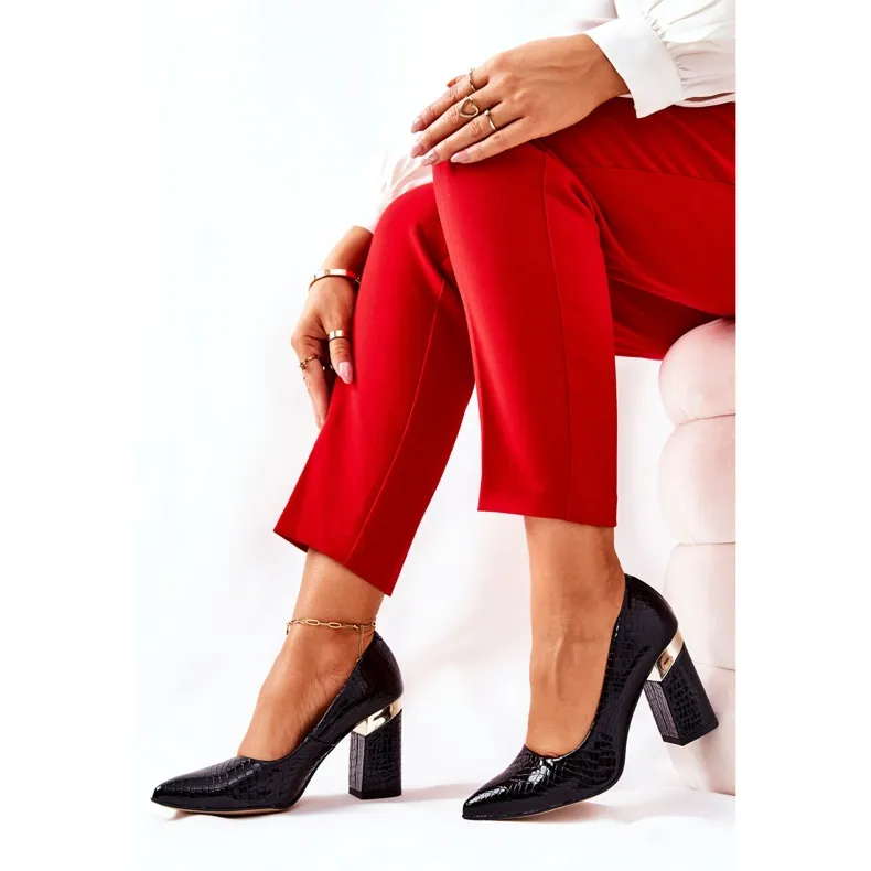Lewski Shoes Escarpins Cuir Lewski Snake 3117 Noir le noir