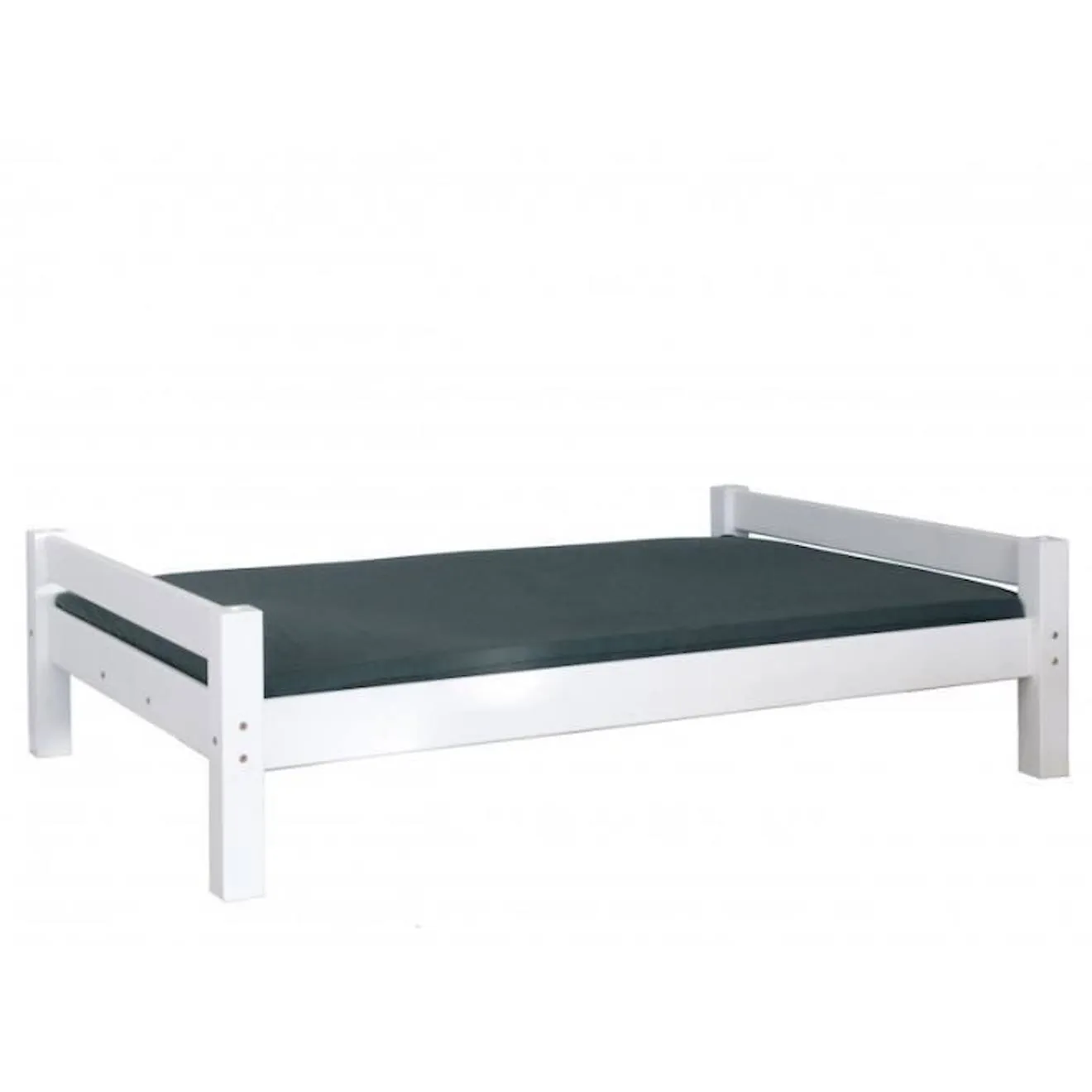Lit avec sommier en pin blanc 140x200 Lilja blanc - Alfred & Compagnie