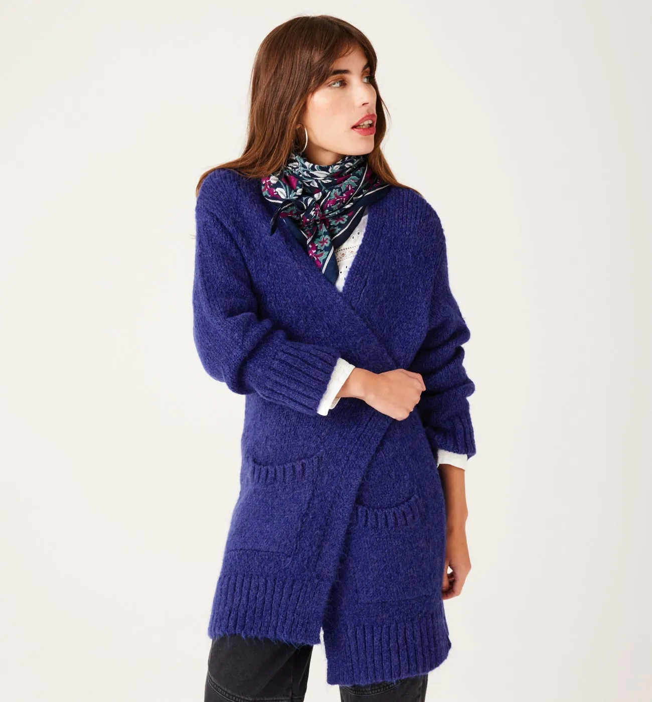 Long gilet Femme - Bleu