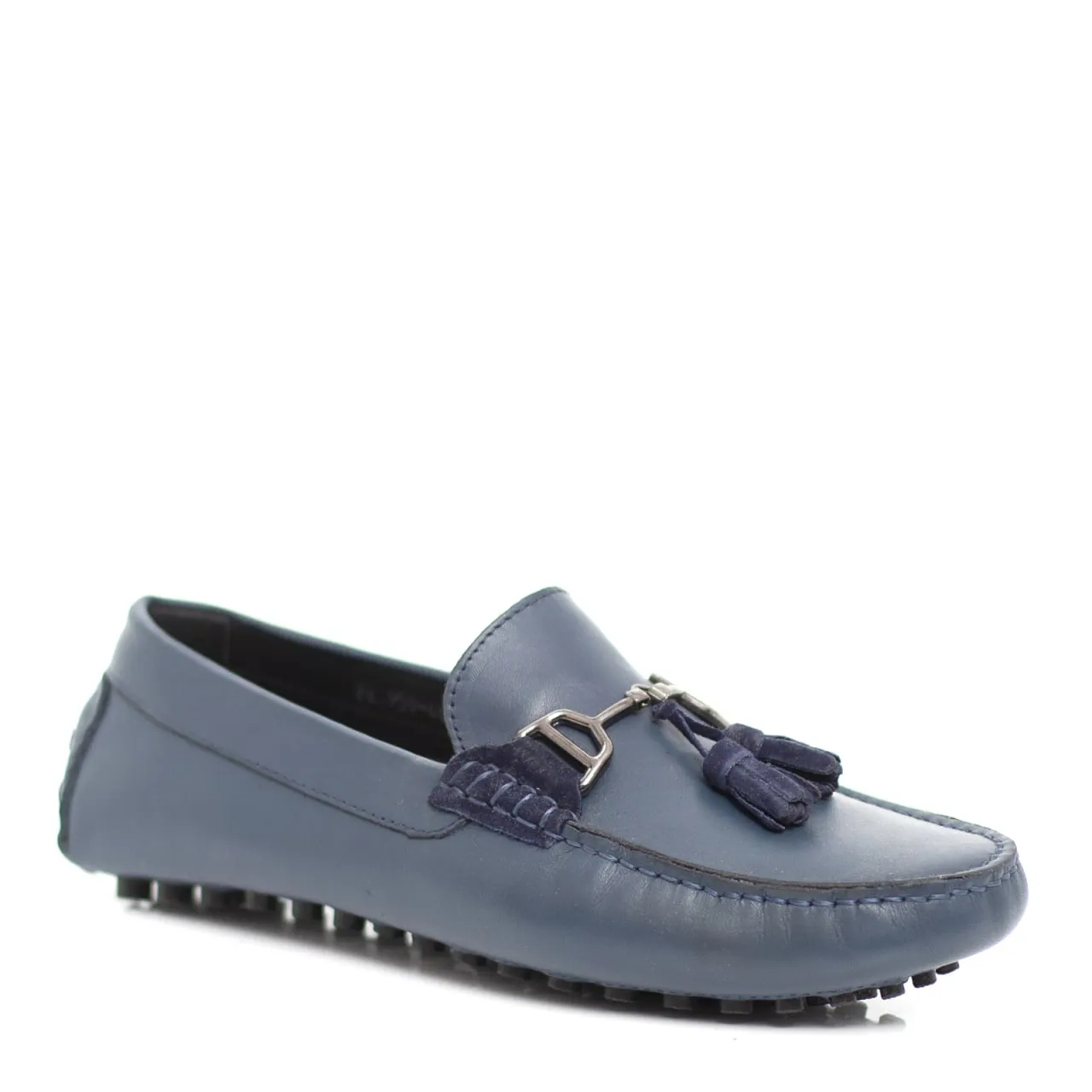 MOCASSINS HOMME EN CUIR - BLEU