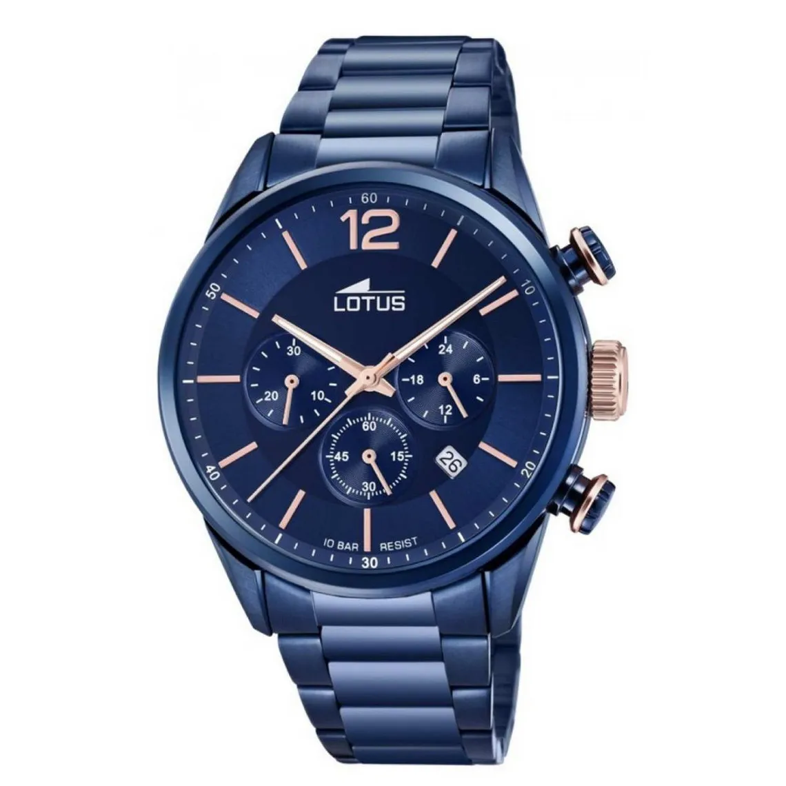 Montre Lotus L18680-2 - CHRONO Dateur,Chronographe Boîtier Acier Bleu Cadran Bleu Homme | 3 Suisses