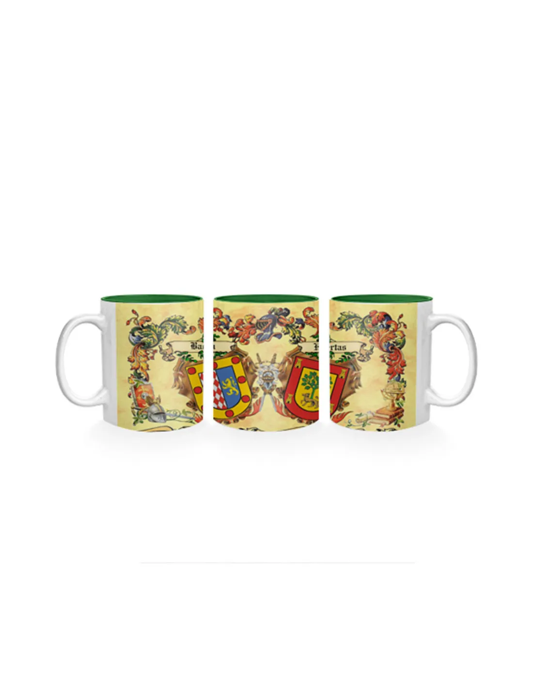 Mug personnalisé avec les blasons héraldiques de 2 noms de famille ⚔️ Boutique
