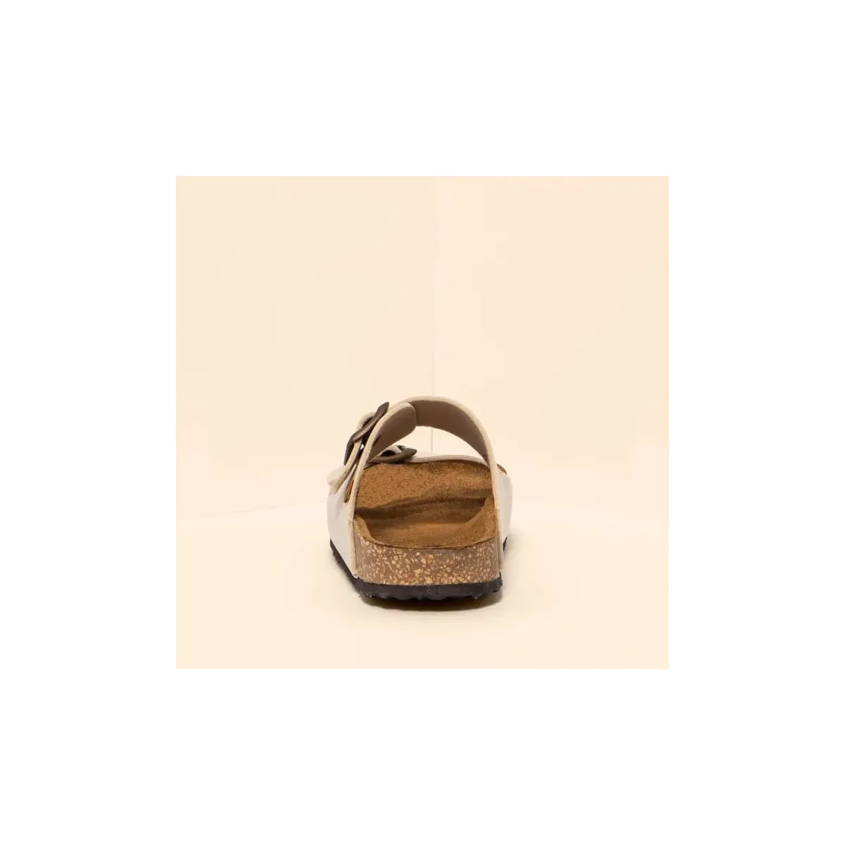 Mules à brides en cuir biologique - Beige