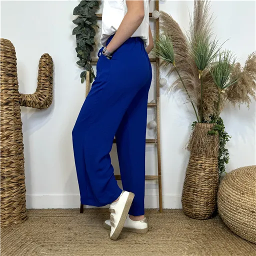 Pantalon Palazzo ByOne Bleu Royal - Bleu Clair