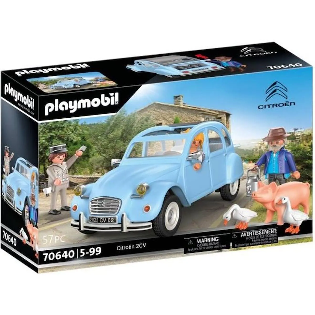 PLAYMOBIL - 70640 - Citroën 2CV - Classic Cars - Véhicule miniature - Blanc - 5 ans et plus blanc - Playmobil