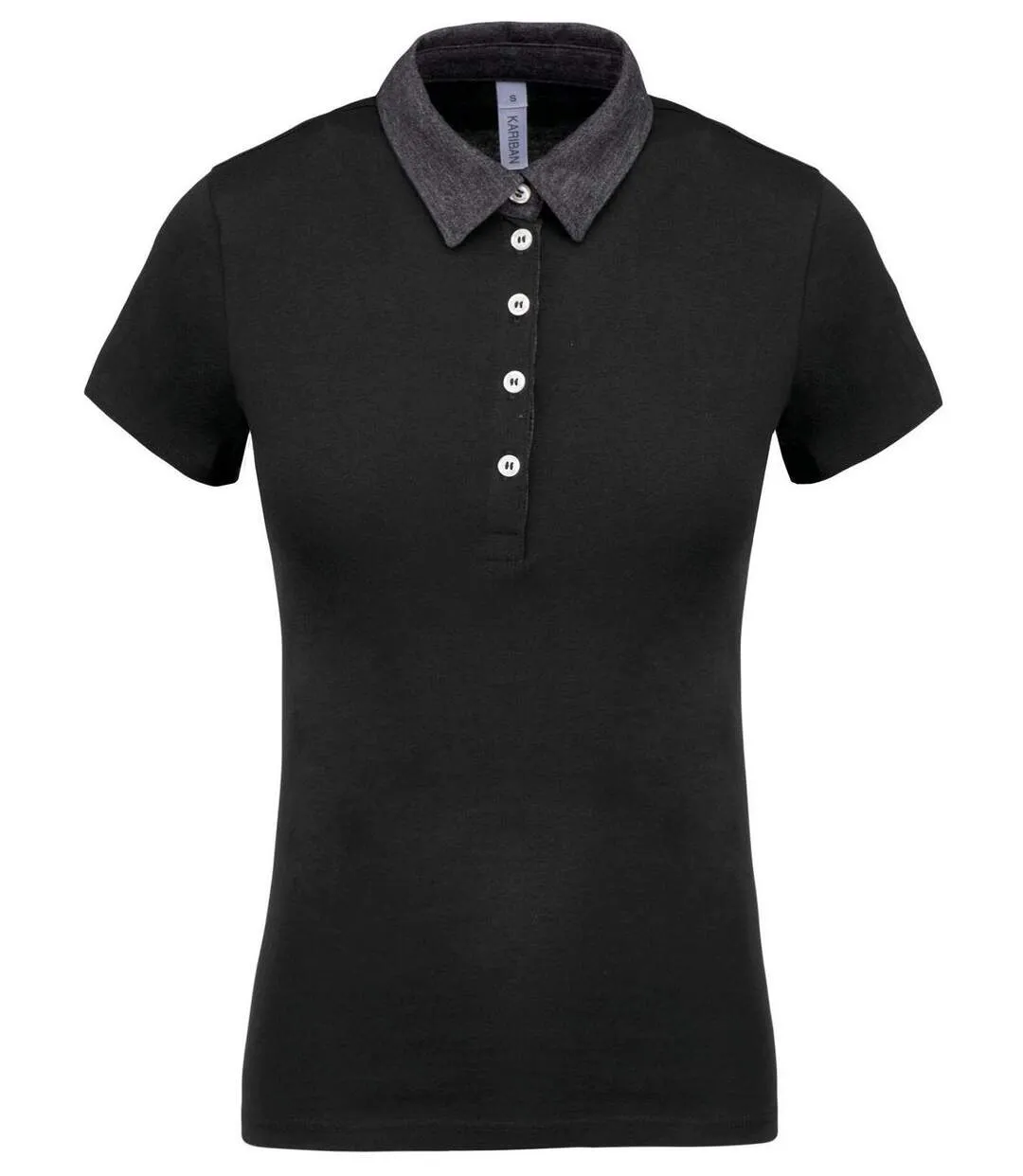 Polo bicolore pour femme - K261 - noir et gris