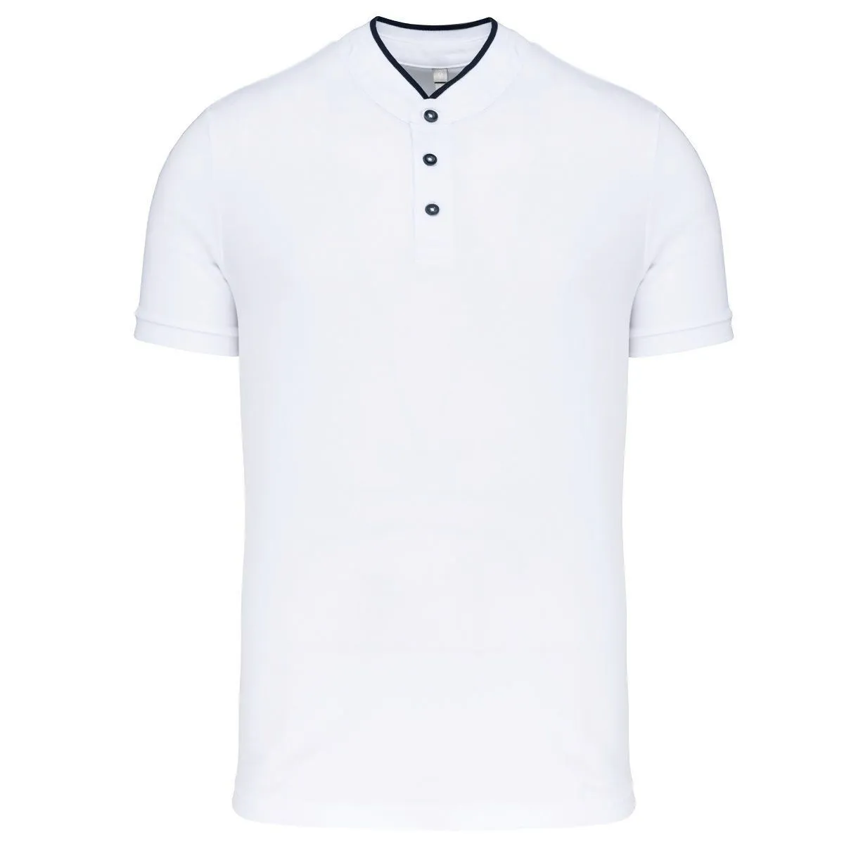 Polo homme col mao - manches courtes - K223 - blanc 
