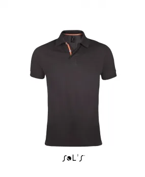 Polo homme couleurs drapeaux - 00576 - gris col orange et blanc 