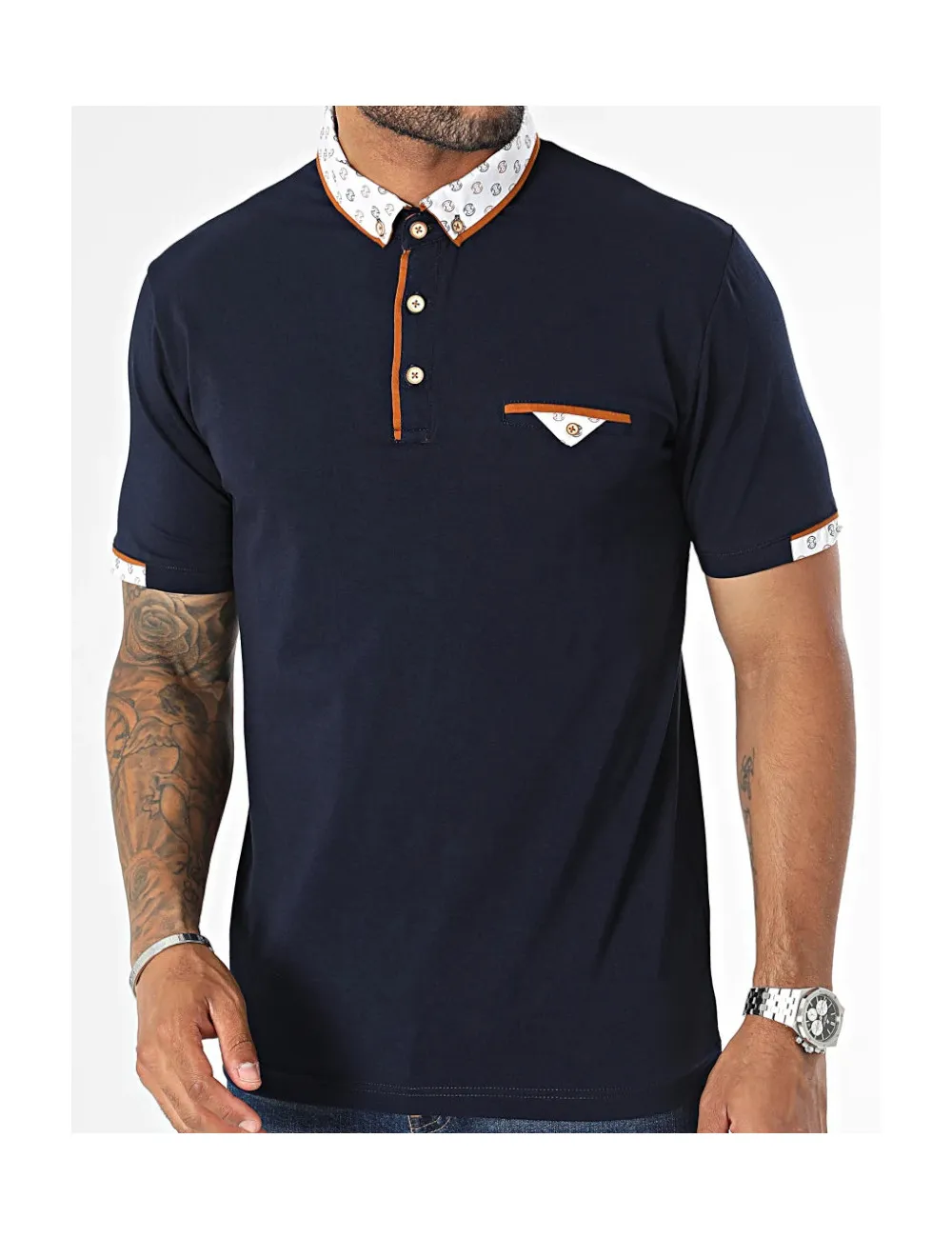 Polo manches courtes navy