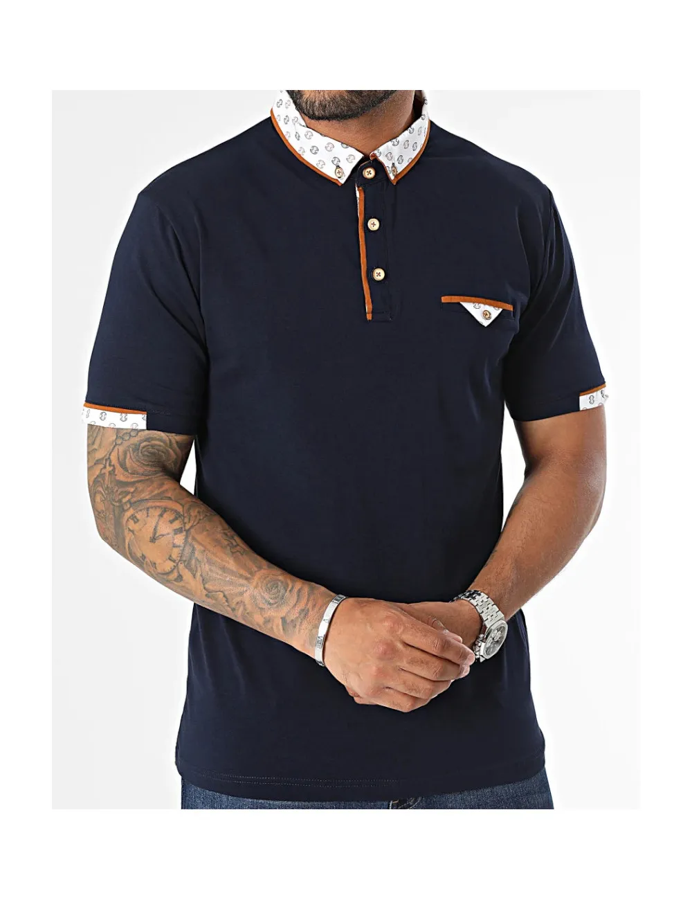 Polo manches courtes navy