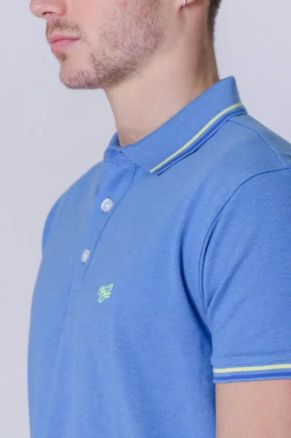Polo manches courtes PIXEL Bleu