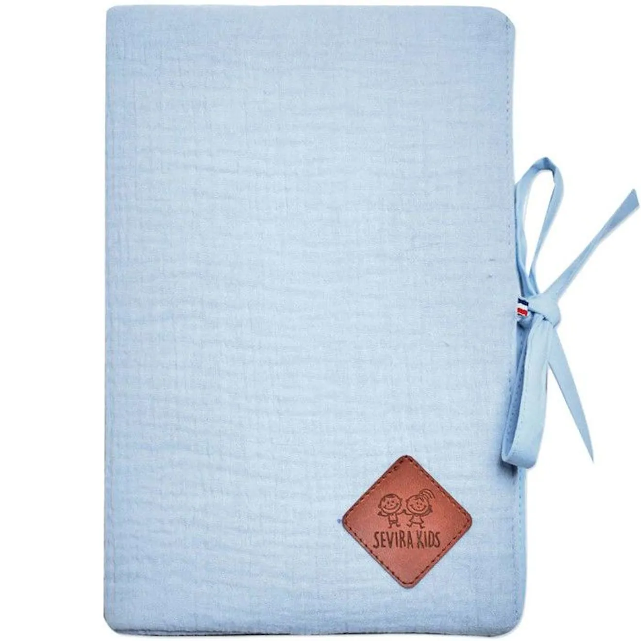 Protège carnet de santé en gaze de coton, Jeanne Bleu TU bleu - Sevira Kids