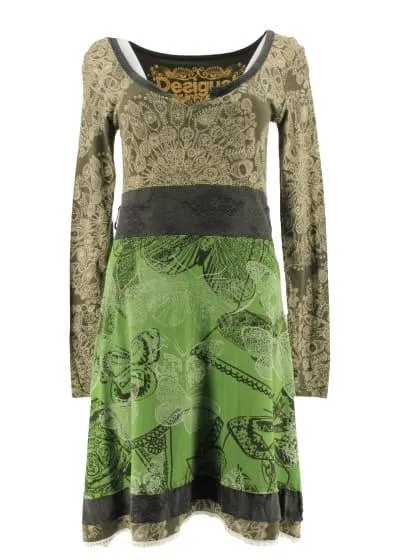 Robe manches longues-Desigual--Kaki-42 - L-Féminin