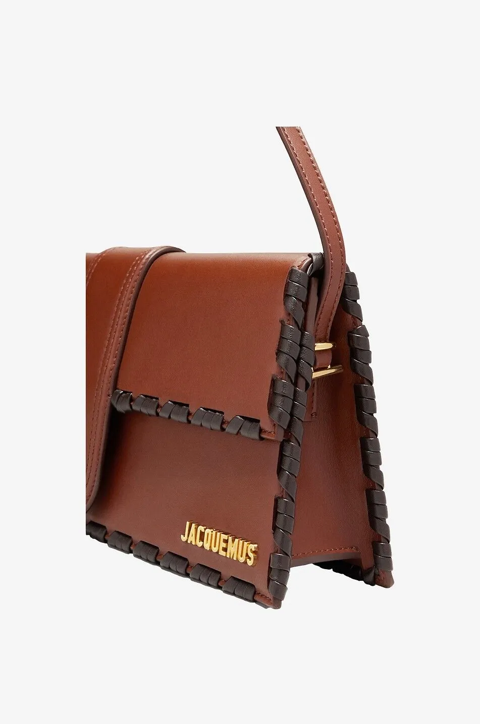 Sac porté épaule en cuir lisse à broderies Le Bambino Long