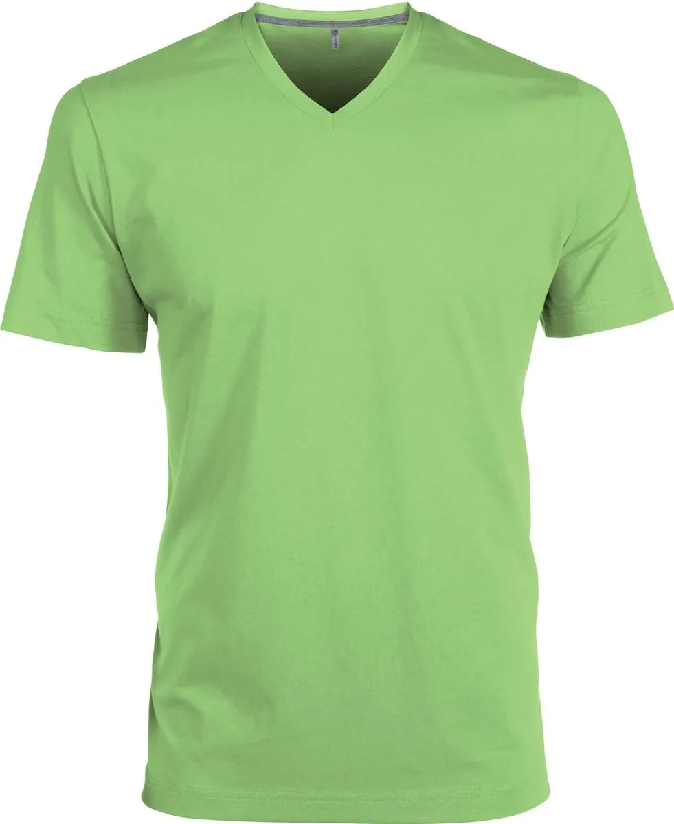 T-shirt manches courtes col V - K357 - vert lime - homme 