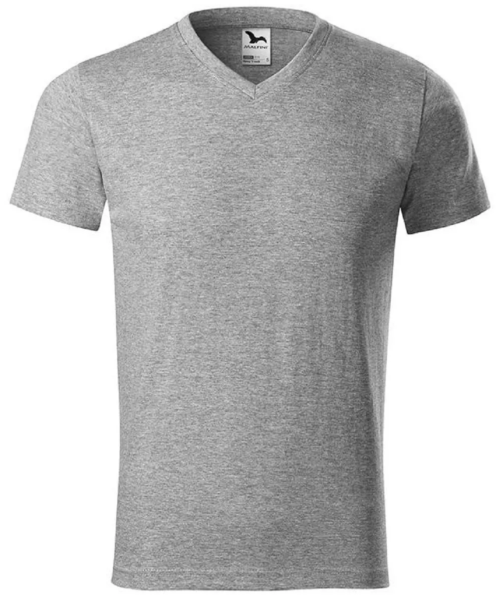 T-shirt manches courtes col V - Unisexe - MF111 - gris chiné foncé 