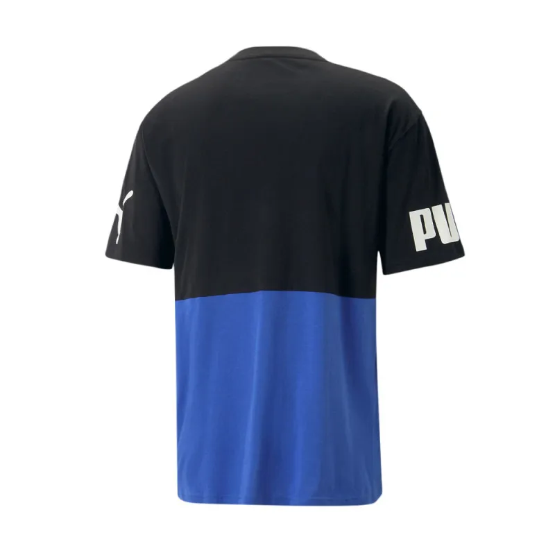 T-SHIRT PUMA POWER COLORBLOCK TEE NOIR BLEU