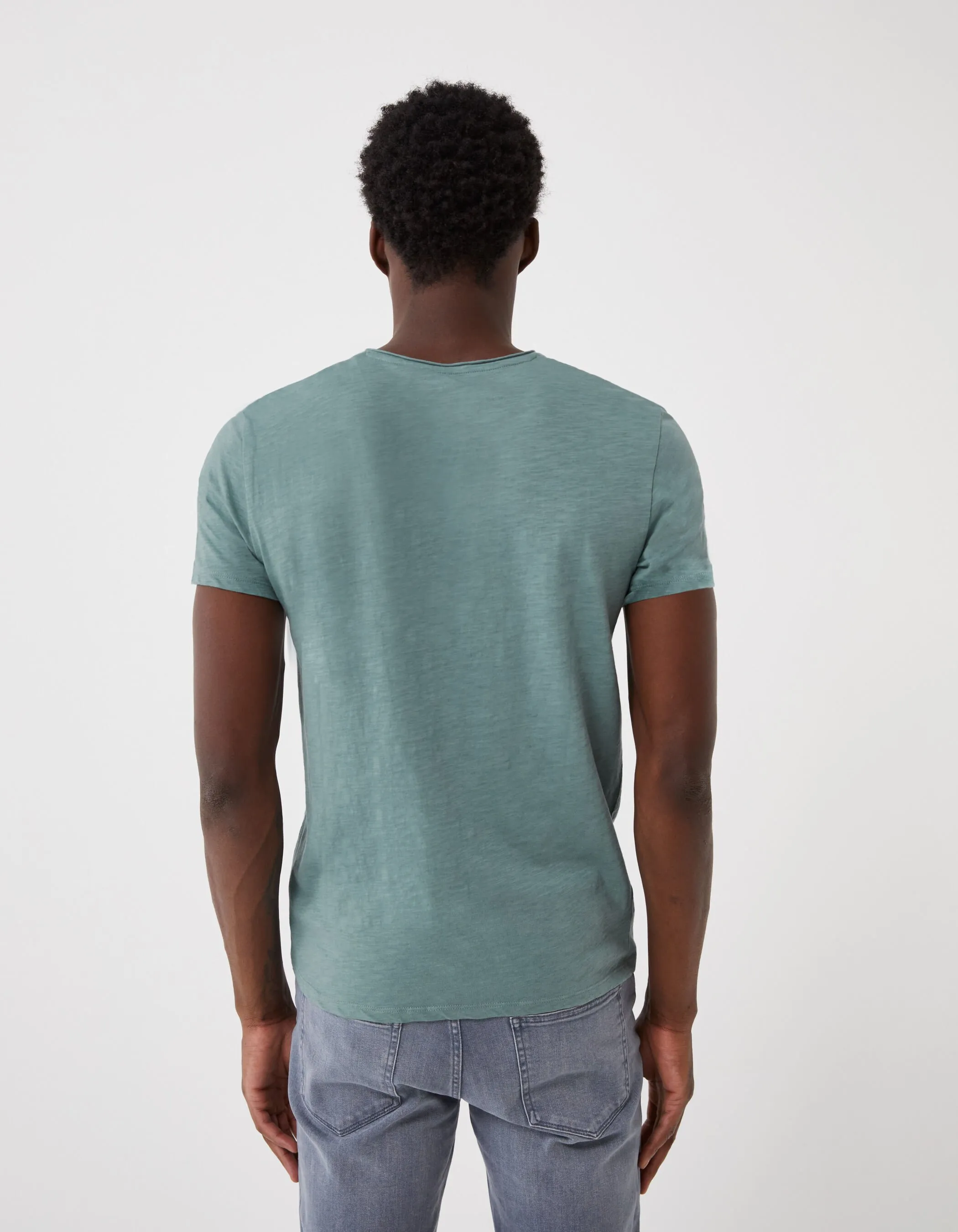 Tee-shirt L'Essentiel aqua col V Homme