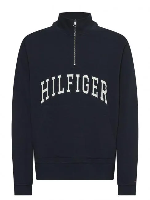 Tommy Hilfiger Arch Casual Sweat Demi-Zip En Coton Ciel Désert - Achetez À Prix Outlet!