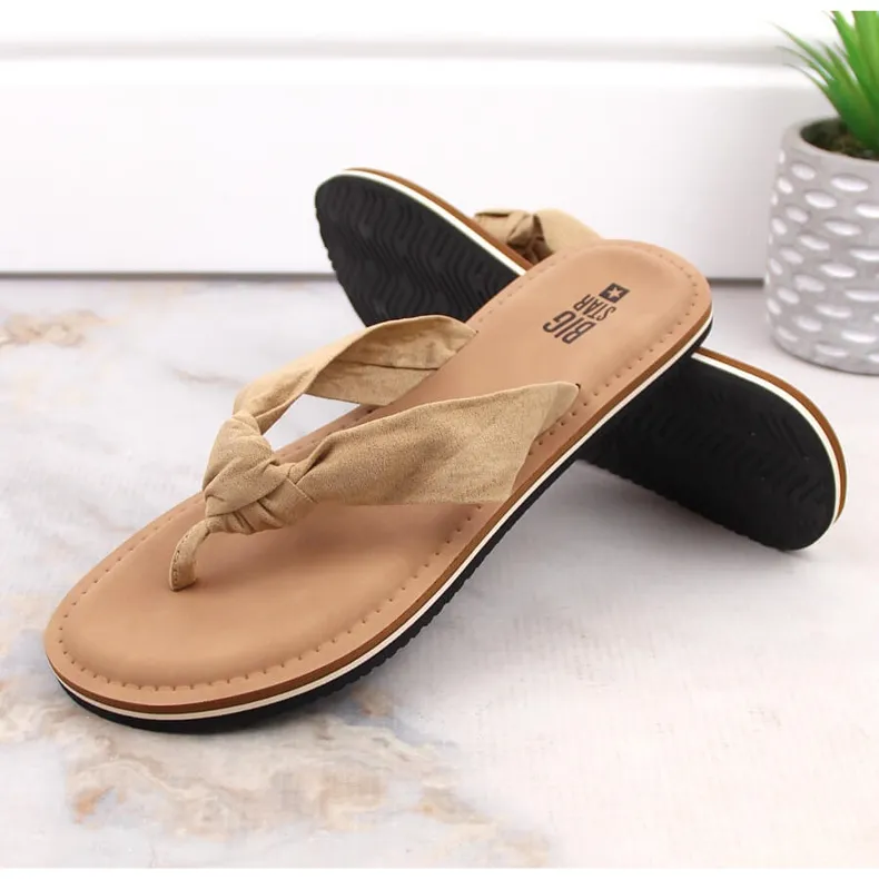Tongs beiges femme Big Star LL274623