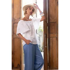 Top Emma blanc en coton | 3 Suisses