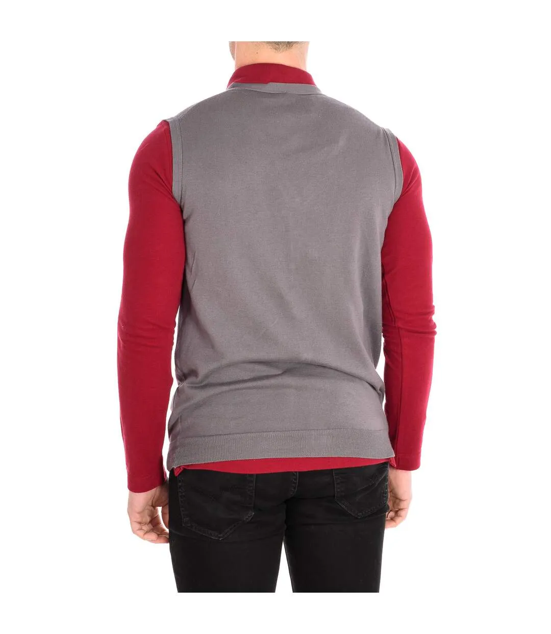 V-neck knitted vest 1P94U6249 man